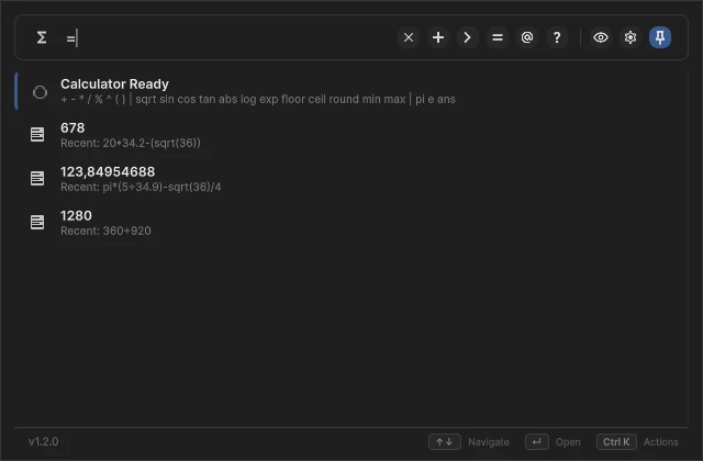 Built-in calculator mode